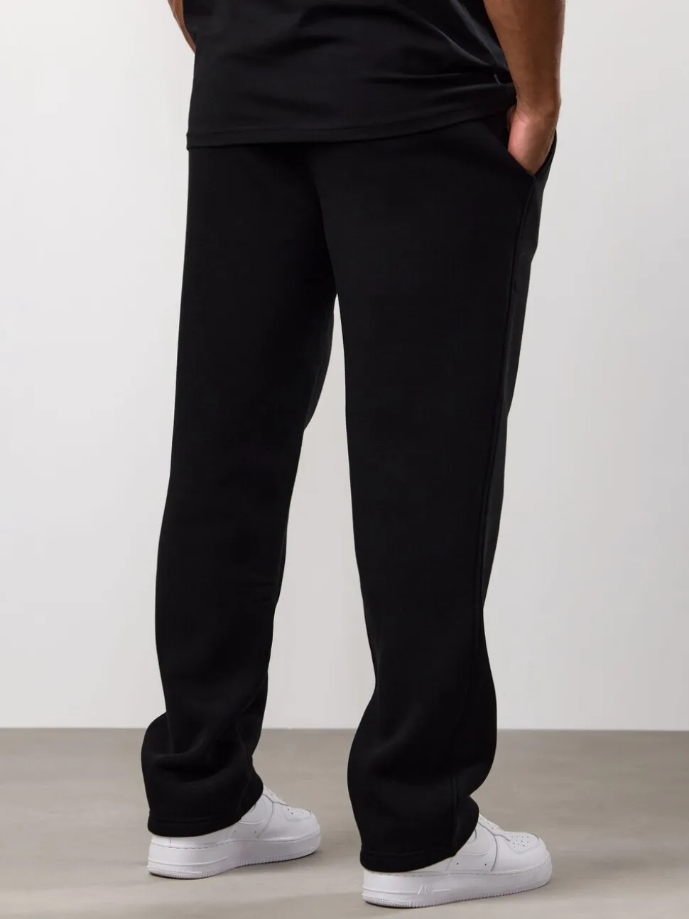 Gym King Black Fundamental Linear Straight Leg Joggers