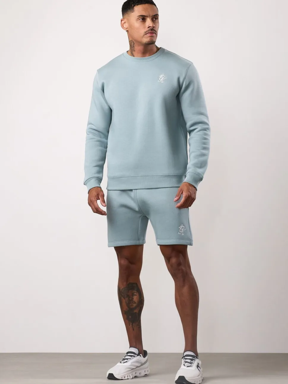 Gym King Blue Fundamental Fleece Crew Jumper