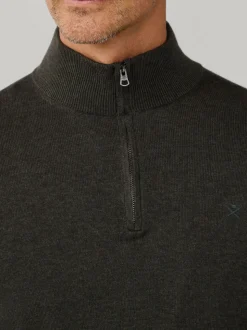 Hackett Cotton Embroidered Logo Quarter Zip Jumper