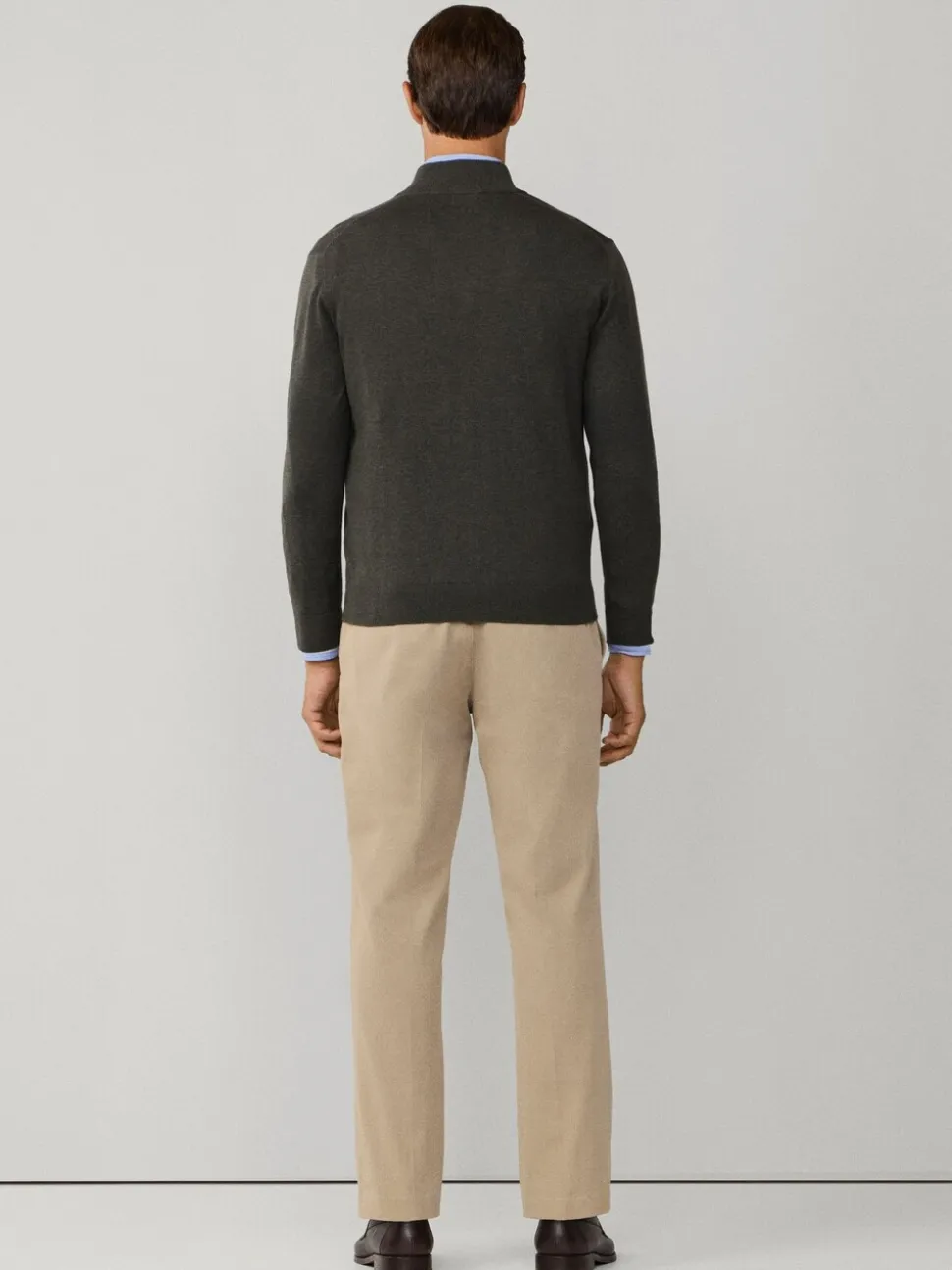 Hackett Cotton Embroidered Logo Quarter Zip Jumper
