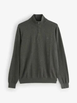 Hackett Cotton Embroidered Logo Quarter Zip Jumper