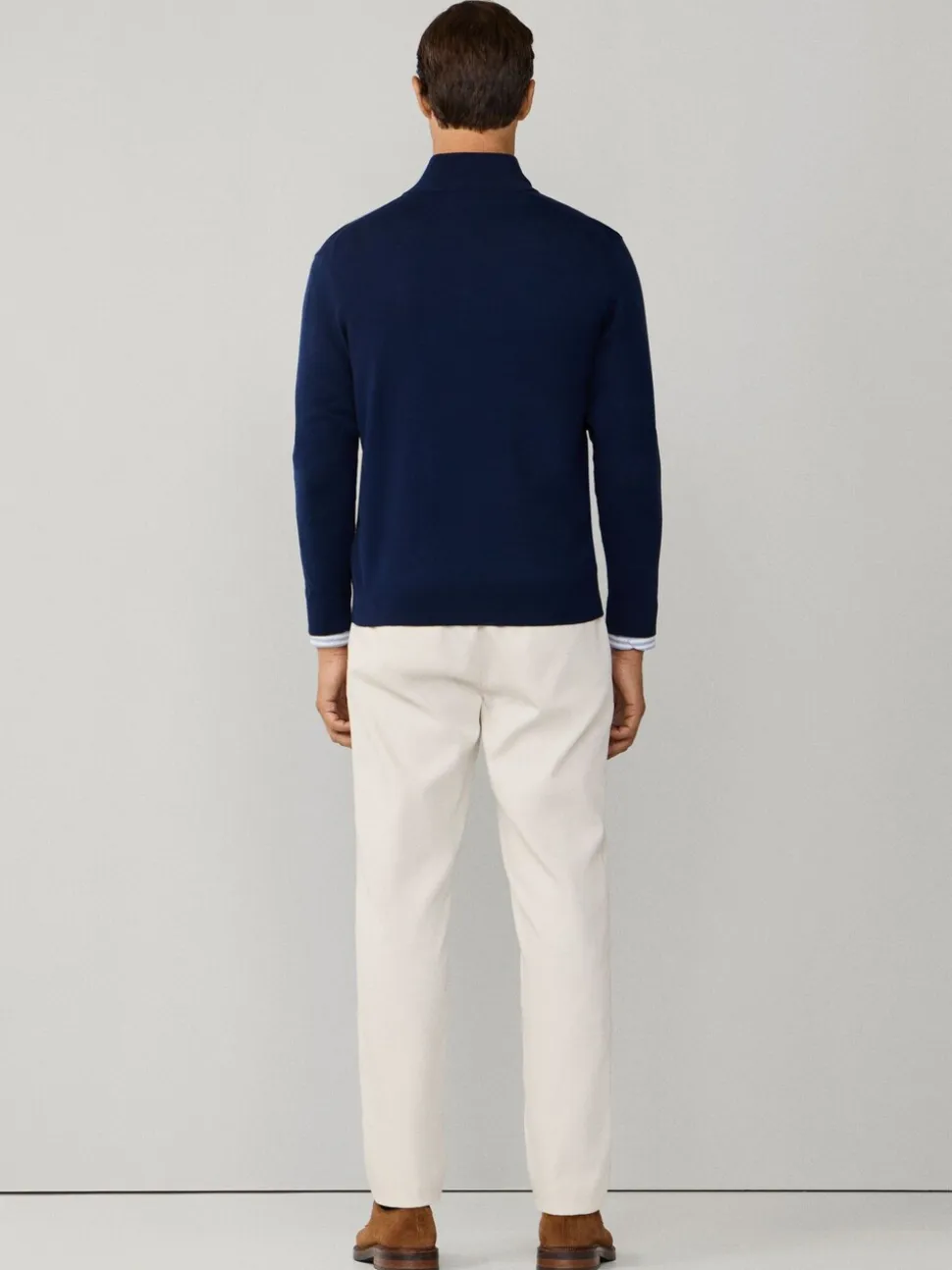 Hackett Cotton Embroidered Logo Quarter Zip Jumper