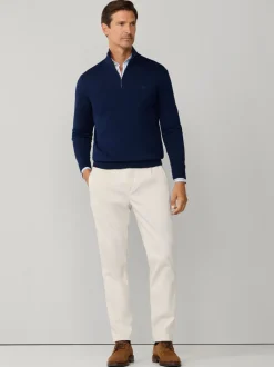 Hackett Cotton Embroidered Logo Quarter Zip Jumper