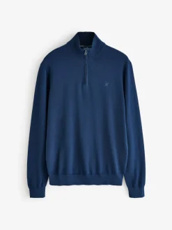 Hackett Cotton Embroidered Logo Quarter Zip Jumper