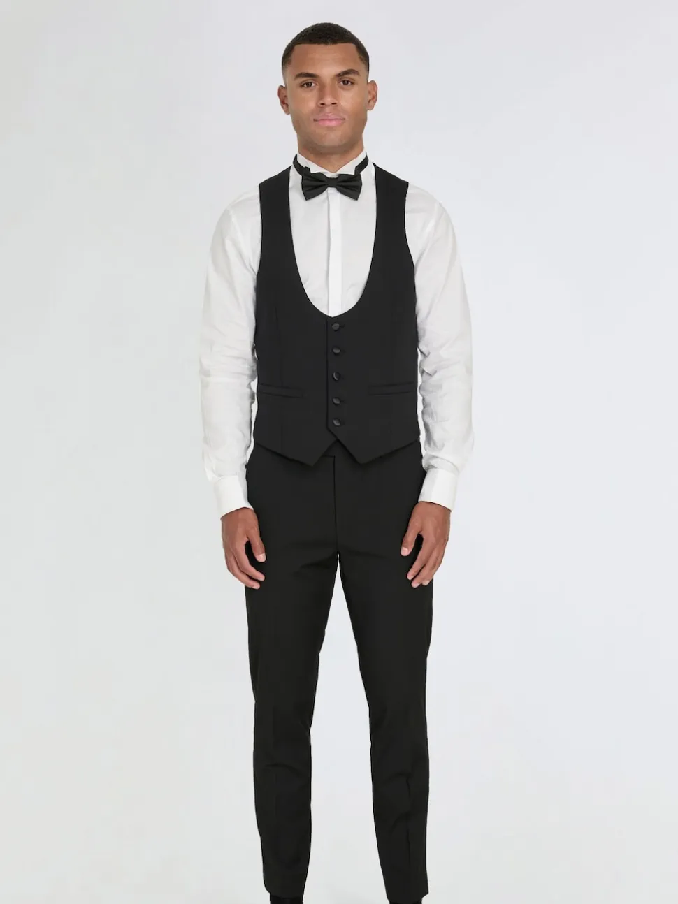 Harry Brown Black Oliver Wool Dinner Suit: Waistcoat