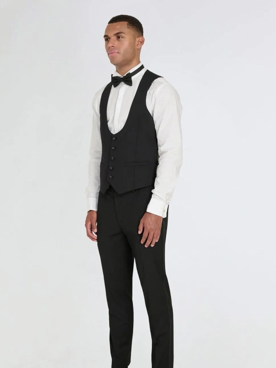 Harry Brown Black Oliver Wool Dinner Suit: Waistcoat