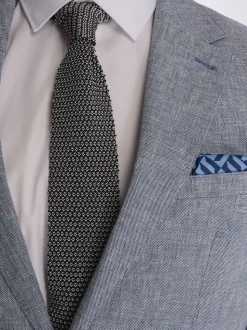 Harry Brown Blue Giacomo Slim Fit Cotton Linen Suit Jacket
