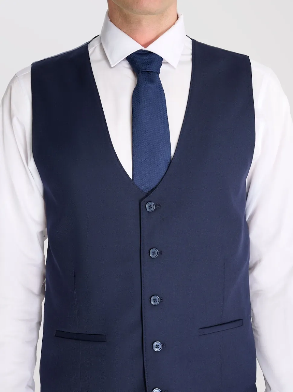 Harry Brown Blue Raffi Slim Fit Suit Waistcoat