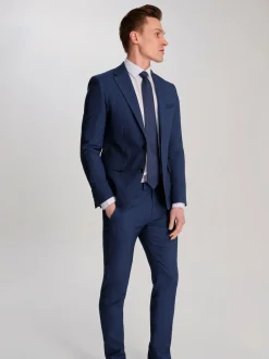 Harry Brown Blue Slim Fit Suit Archie Melange Jacket