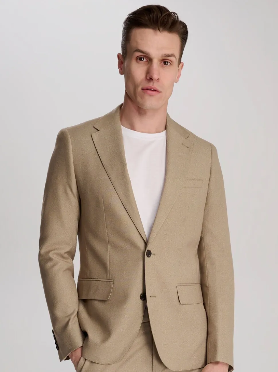 Harry Brown Brown Slim Fit Suit Archie Melange Jacket