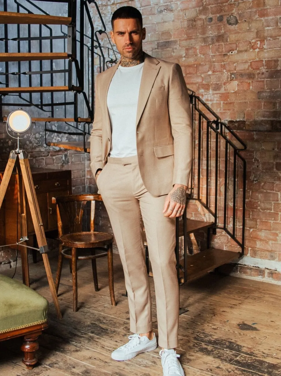 Harry Brown Brown Slim Fit Suit Archie Melange Jacket