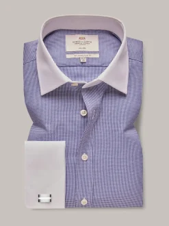 Hawes & Curtis Dogtooth 100% Cotton White Shirt