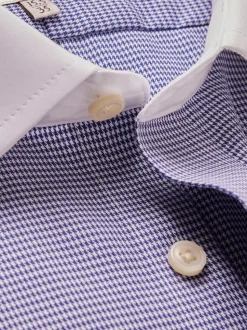 Hawes & Curtis Dogtooth 100% Cotton White Shirt
