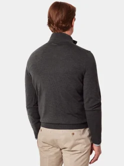 Hawes & Curtis Green Merino 1/2 Zip Jumper