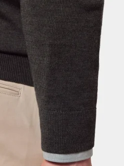 Hawes & Curtis Green Merino 1/2 Zip Jumper