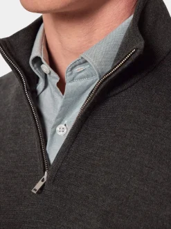 Hawes & Curtis Green Merino 1/2 Zip Jumper