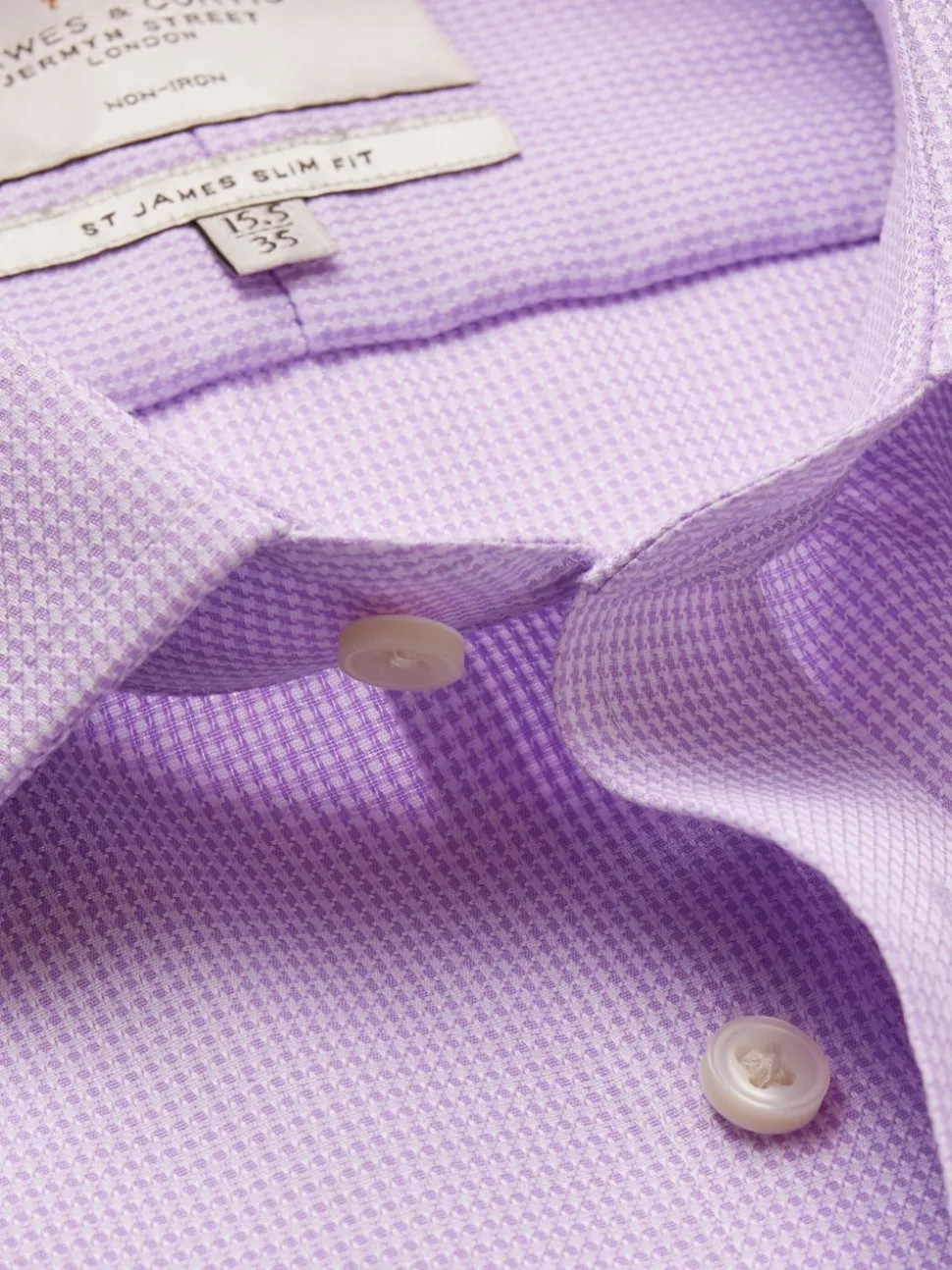 Hawes & Curtis Slim Non-Iron Dogtooth 100% Cotton Purple Shirt