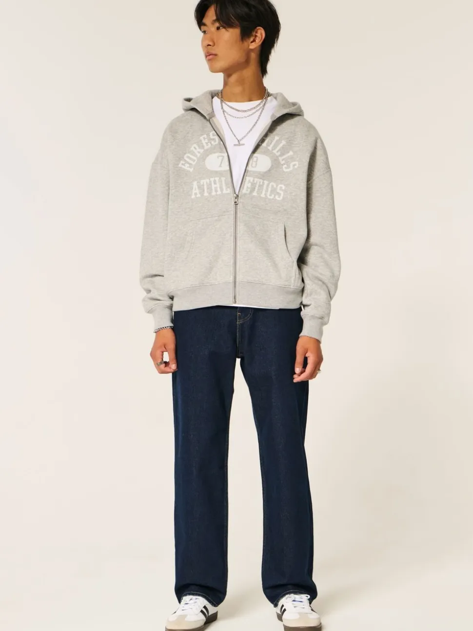 Hollister Blue Baggy Rinse 5 Pocket Jeans