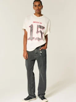 Hollister Loose Blue Light Wash 5 Pocket Jeans