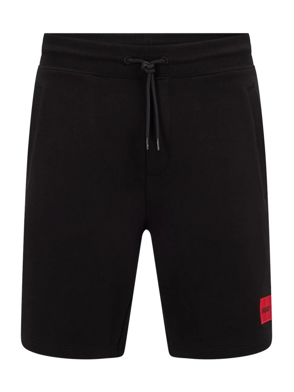 HUGO Black Contrast Logo Cotton Terry Shorts