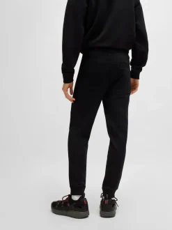 HUGO Black Logo Label Cotton Terry Joggers