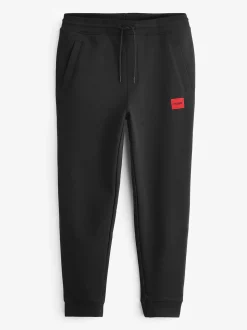 HUGO Black Logo Label Cotton Terry Joggers