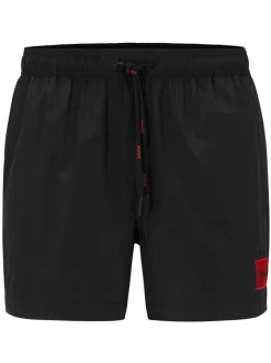 HUGO Black Logo Label Lined Swim Shorts