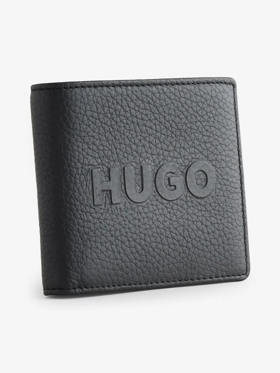 HUGO Black Logo Leather Wallet Coin Pocket