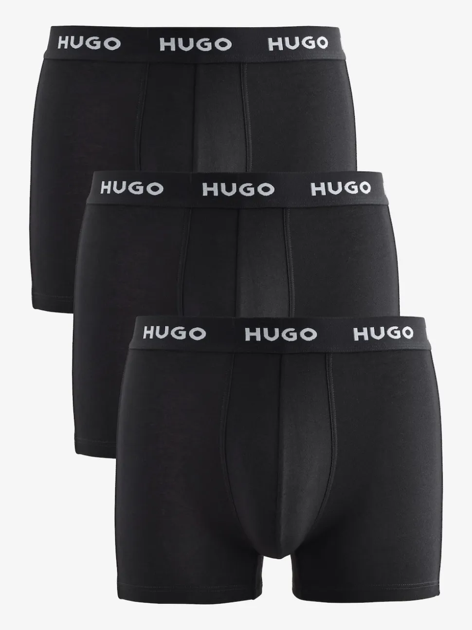 HUGO Black Stretch Cotton Logo Waistband Boxers 3 Pack