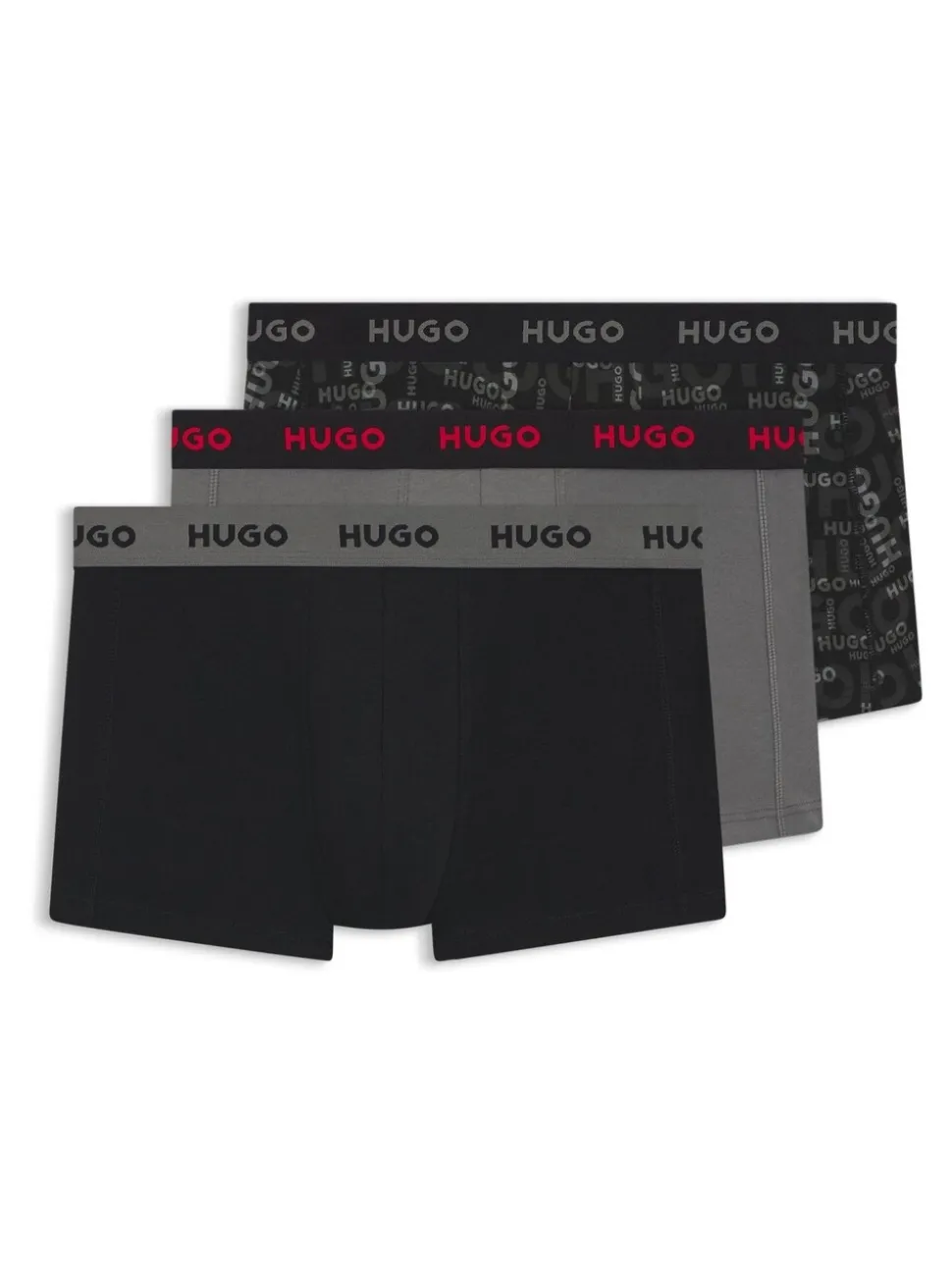 HUGO Black Stretch Cotton Boxers 3 Pack