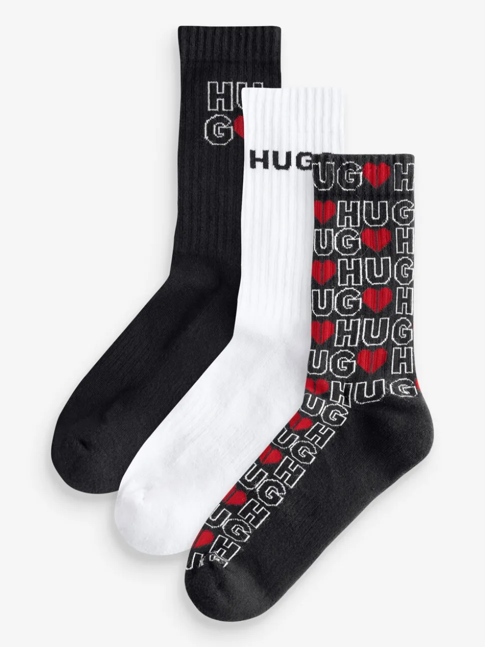 HUGO Black Valentines Socks 3 Pack