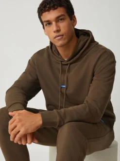 HUGO Brown Logo Tracksuit Hoodie and Joggers Set