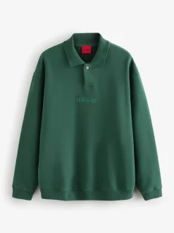 HUGO Green Button Up Sweatshirt