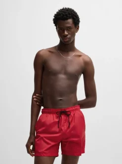HUGO Red Contrast Logo Lined Swim Shorts