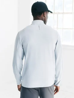 Ice Grey Active Training Gym Quarter Zip Sweater