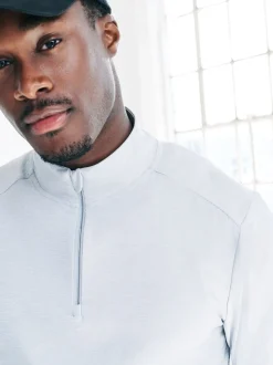 Ice Grey Active Training Gym Quarter Zip Sweater