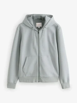Ice Grey Hooded Zip Through Signature Sweatshirt with Modal