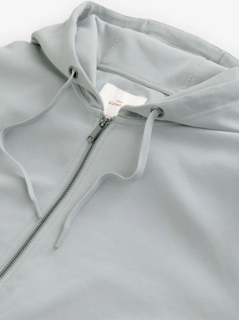 Ice Grey Hooded Zip Through Signature Sweatshirt with Modal