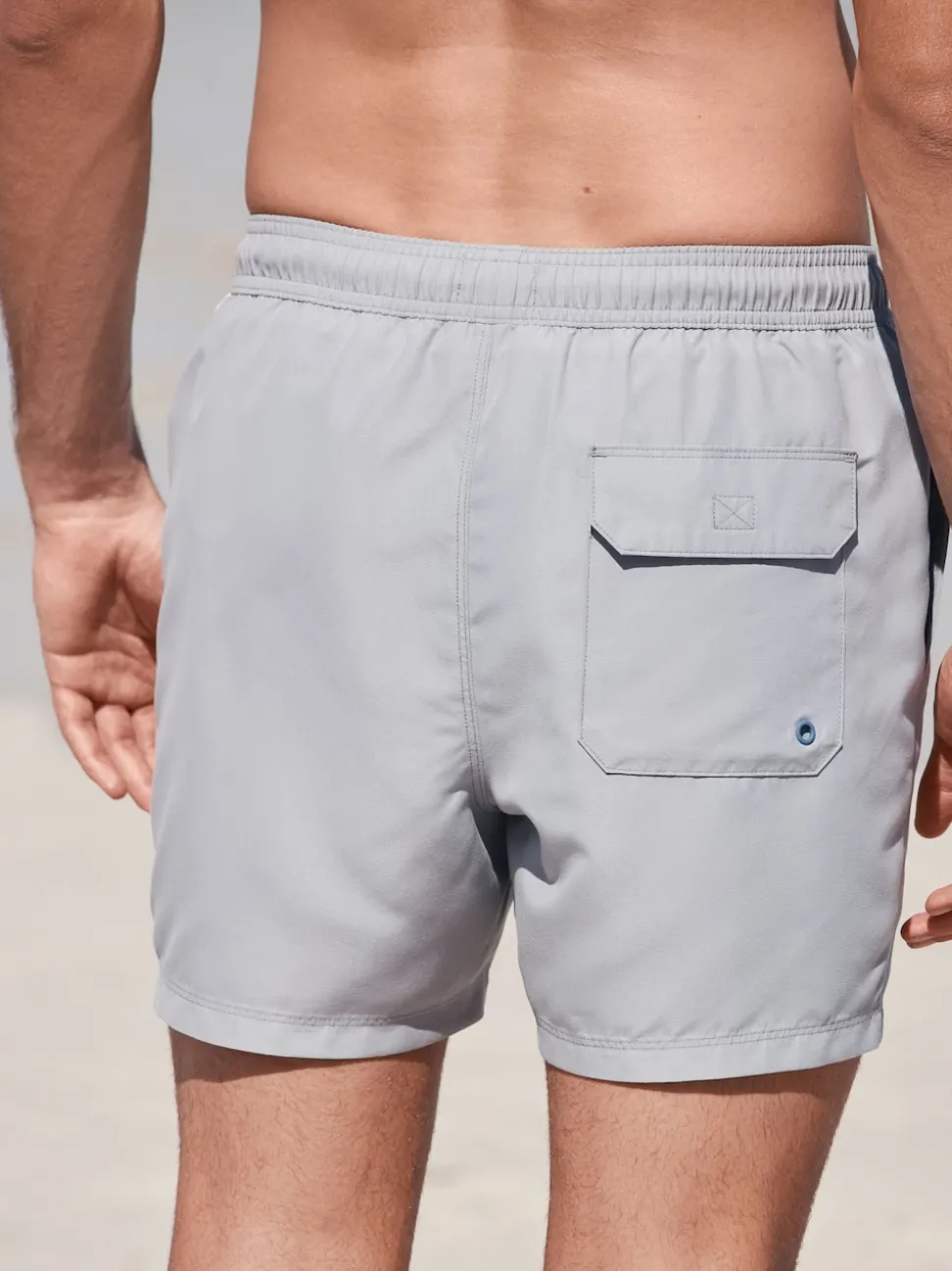 Ice Grey Palm Logo Essential Swim Shorts