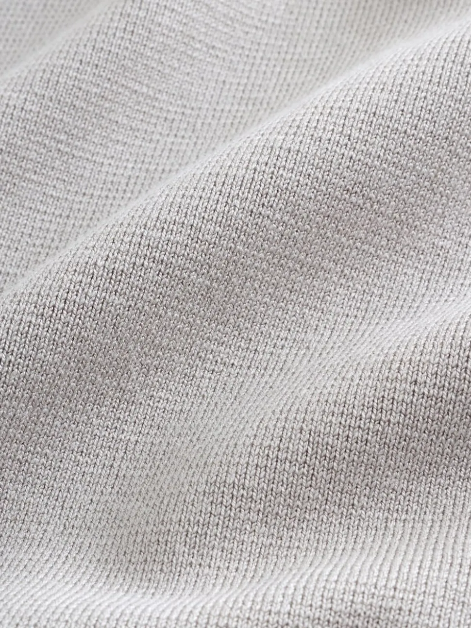 Ice Grey Plain N.Premium Slim Fit Premium Viscose Quarter Zip Neck Jumper