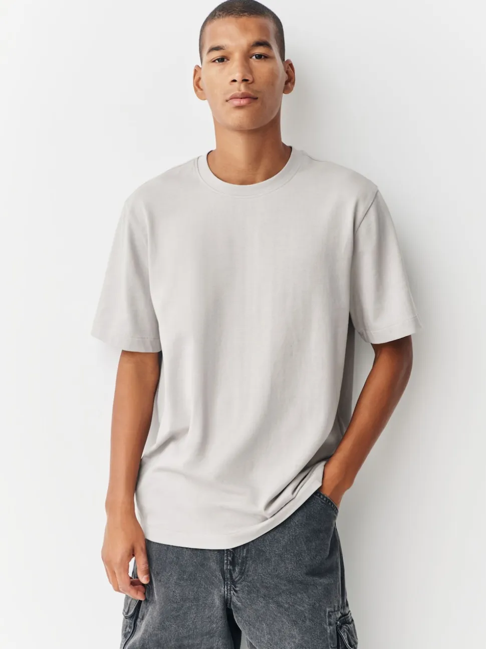 Ice Grey Regular Fit Heavyweight T-Shirt