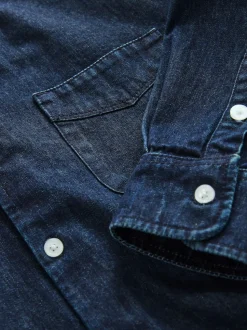 Indigo Blue Long Sleeve Denim Shirt