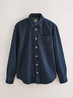 Indigo Blue Long Sleeve Denim Shirt