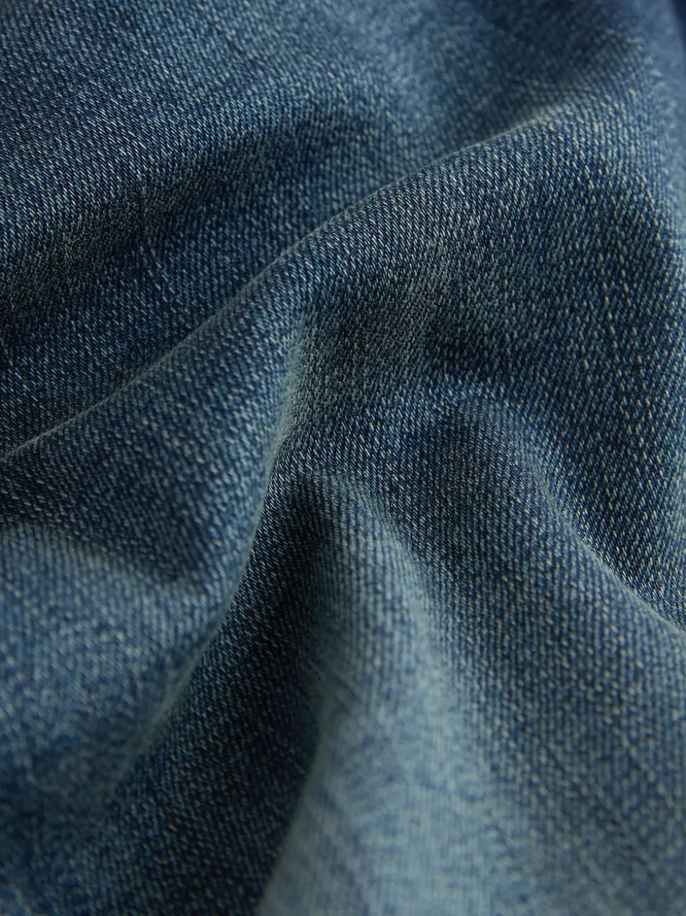 Indigo Blue Straight Fit Authentic Stretch Denim Jeans