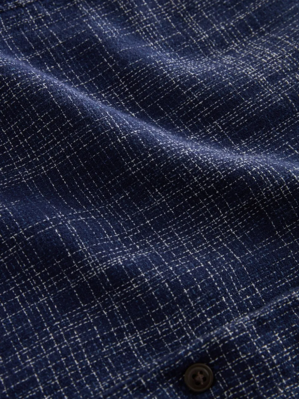 Indigo Blue Textured Crosshatch Short Sleeve Shirt