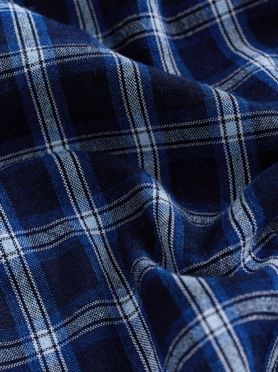 Indigo Blue Western Style Long Sleeve Checked Shirt