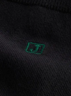 Inital Black Embroidered Lasting Fresh Socks 5 Pack