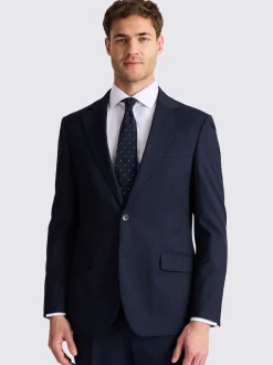 Ink Blue Tailored Stretch Suit Jacket
