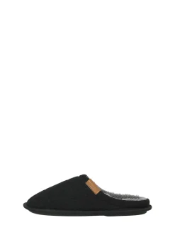 JACK & JONES Black Corduroy Mule Slippers
