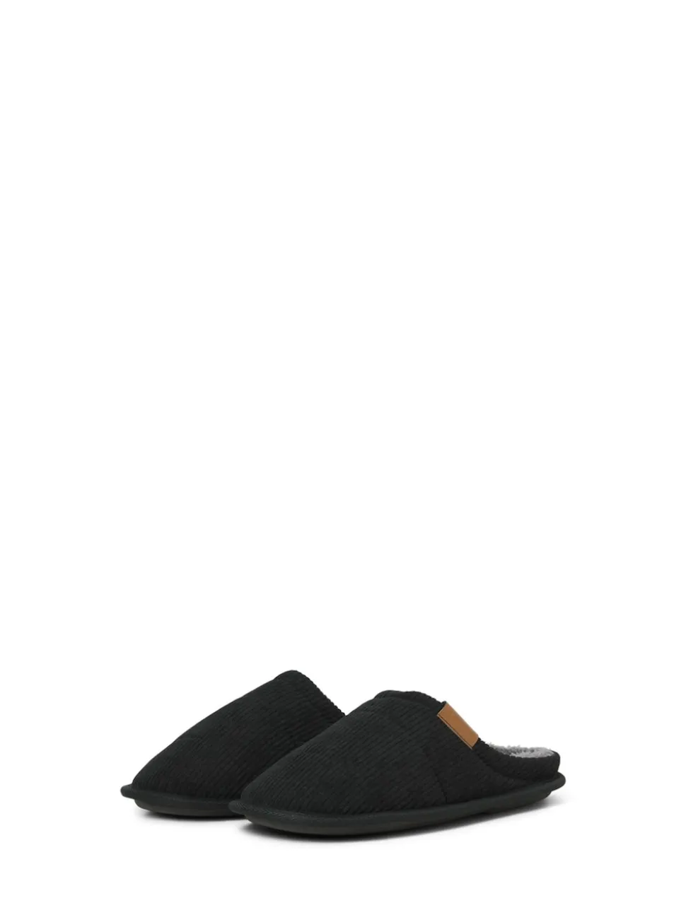 JACK & JONES Black Corduroy Mule Slippers